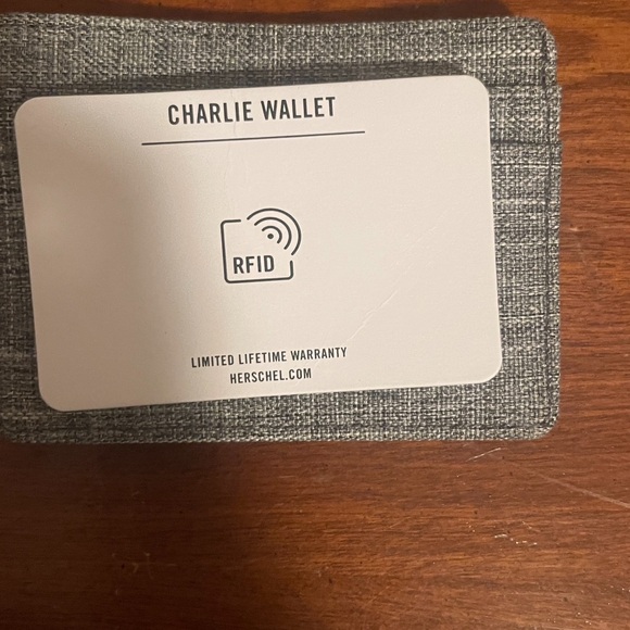NWT Brand new, never used Herschel Supply Co. Gray Charlie wallet / Card Holder - Picture 2 of 8